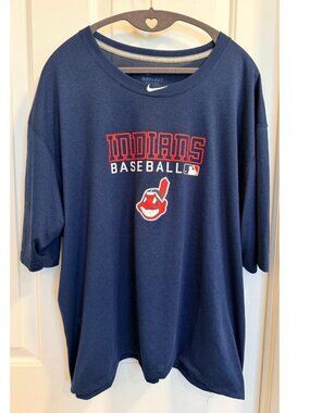 Nike Cleveland Indians Dri-FIT Tee Womens 4X Navy MLB Plus Size